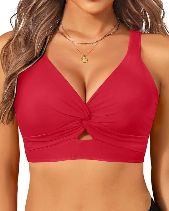 Damen sportliches Bikinioberteil mit floralem Design R&B