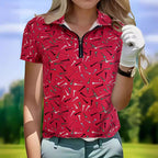 Damen Golfpolo mit modernem Reißverschluss und lR&Bhaftem Design R&B