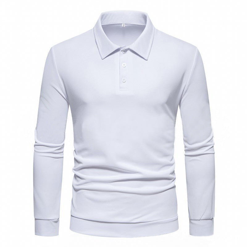 Herren Langarm Polohemd aus atmungsaktivem Stoff mit modernen Knopfdetails R&B