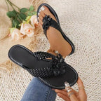Damen Trendige Zehentrenner-Sandalen mit floralen Akzenten R&B