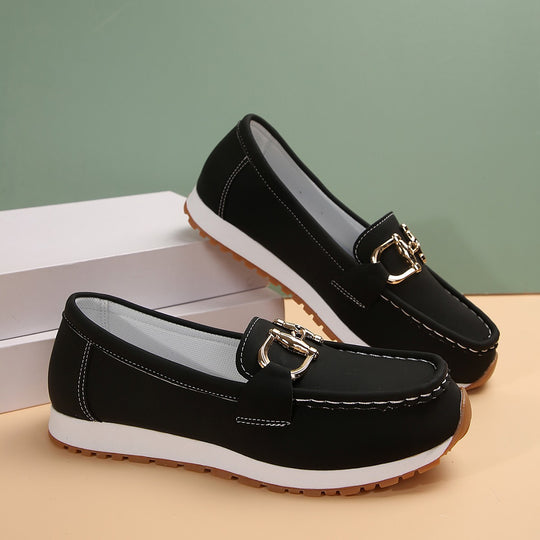Damen elegante Mokassins mit modischem Schnallen-Detail R&B