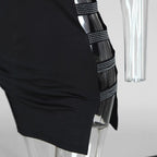 Damen figurbetontes Minikleid mit transparenten Seiteneinsätzen R&B
