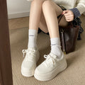 Damen modische Plattform Sneakers mit atmungsaktiver Oberflächenstruktur R&B