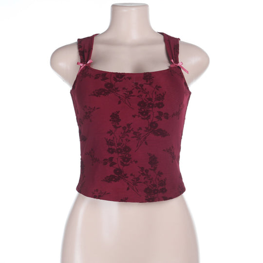 Damen Blumendesign Crop-Top R&B