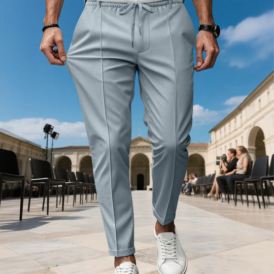Herren moderne Chinohose mit bequemem elastischem Bund und praktischen Seitentaschen R&B
