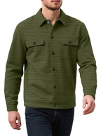 Herren nan gequiltete Hemdjacke im Overshirt-Stil mit Druckknopfleiste und aufgesetzten Brustklappen R&B
