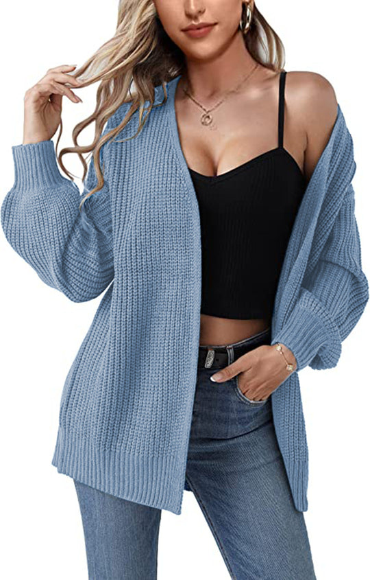 Damen Strickjacke mit offenen Kanten und luftiger Maschenstruktur R&B