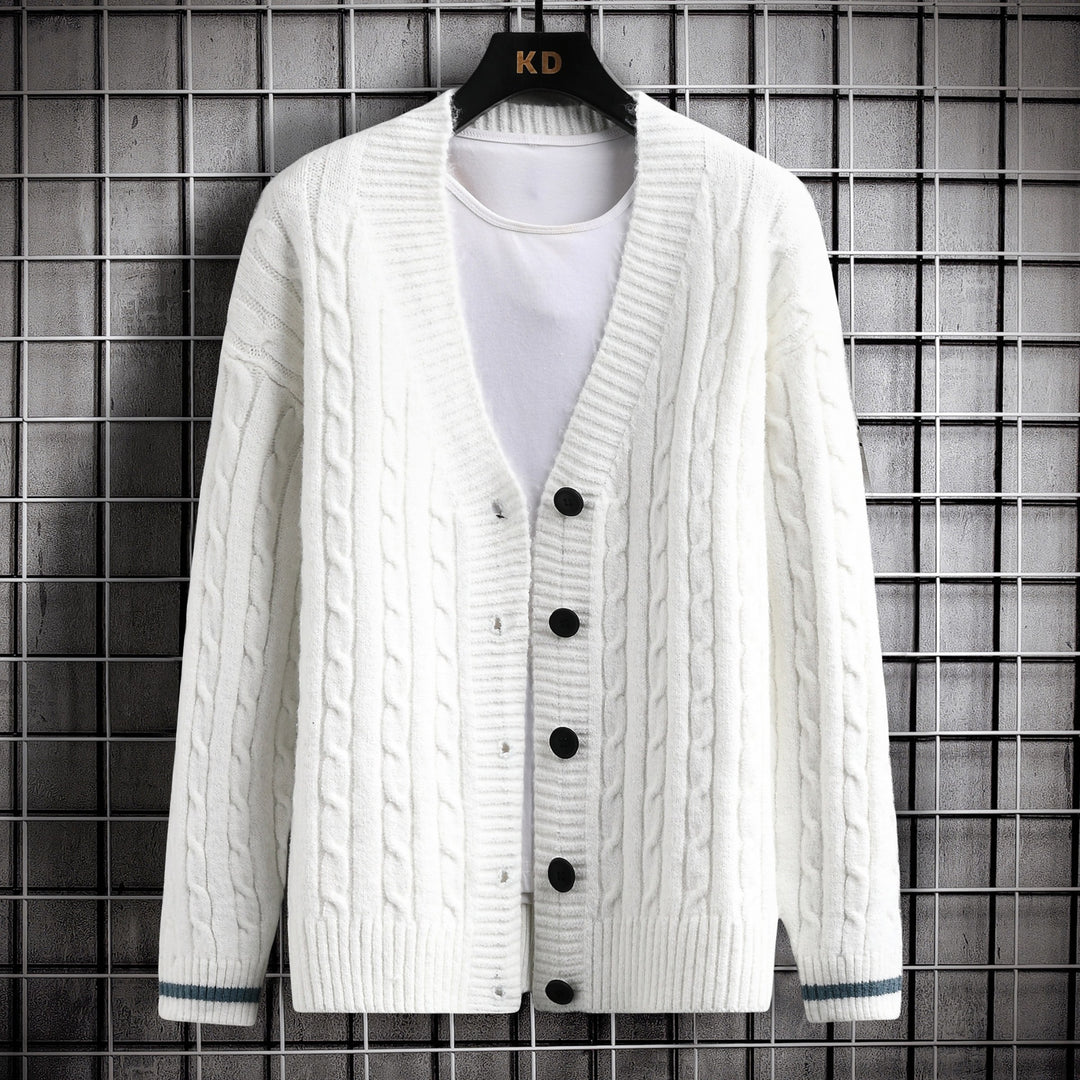 Damen Strickjacke mit Zopfmuster und Knopfdetails R&B