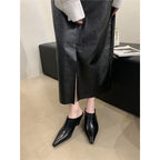 Damen schlanke Mules mit modernem asymmetrischem Design R&B