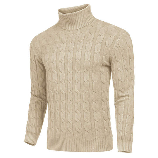 Herren modischer Rollkragenpullover mit strukturierter Strickoptik R&B