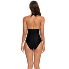 Damen Eleganter Badeanzug mit tiefem V-Ausschnitt und verstellbaren Trägern R&B