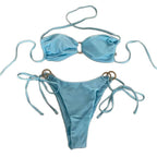 Damen Bandeau-Bikini mit goldenen Akzenten R&B