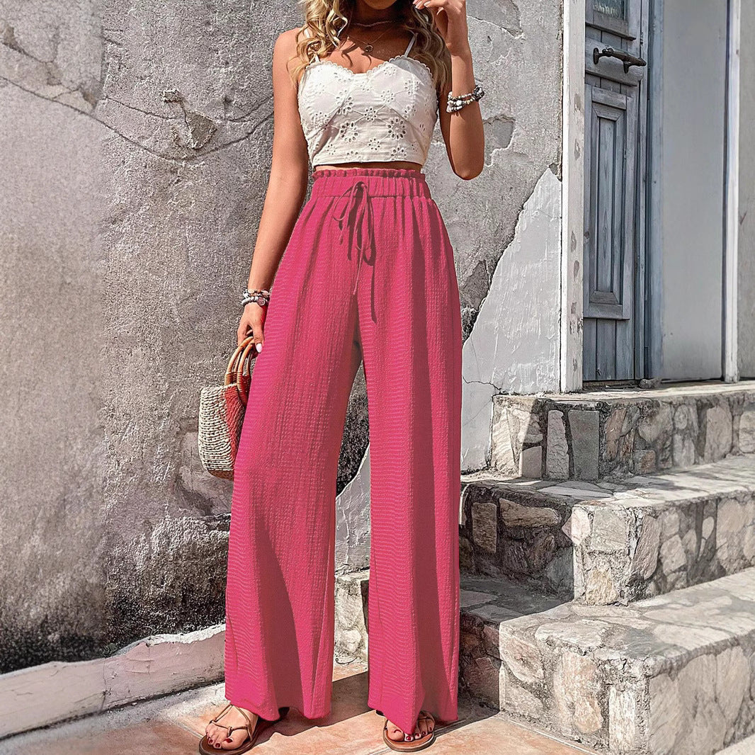 Damen Weite Sommerhose mit elastischem Bund und seitlichen Taschen R&B