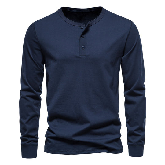 Herren Langarm-Henley-Shirt mit Knopfleiste und hohem Tragekomfort R&B
