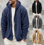Herren Fleecejacke mit praktischem Reißverschluss und Kapuze R&B