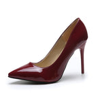 Damen elegante High Heels mit spitzem Zehenbereich und glanzvollem Finish R&B
