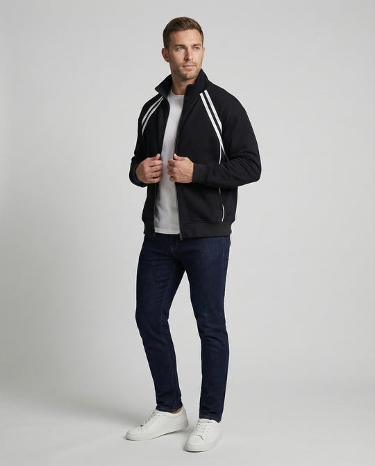 Schwarze American Style College Jacke für Herren und Damen