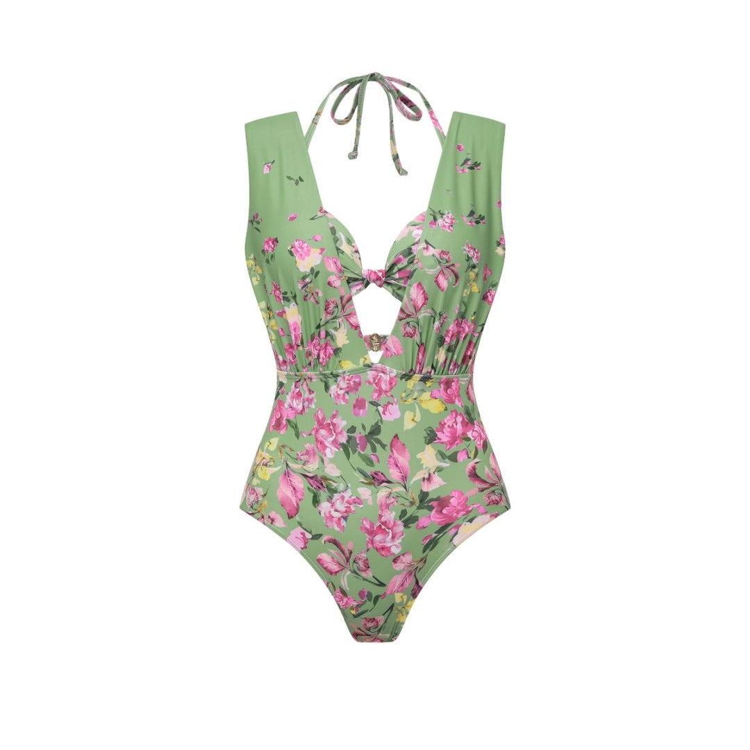 Damen Bikiniset mit floralem Schnitt und elegantem Maxirock R&B