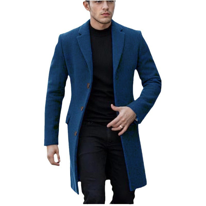 Herren eleganter Wollmantel mit schmalem Schnitt R&B