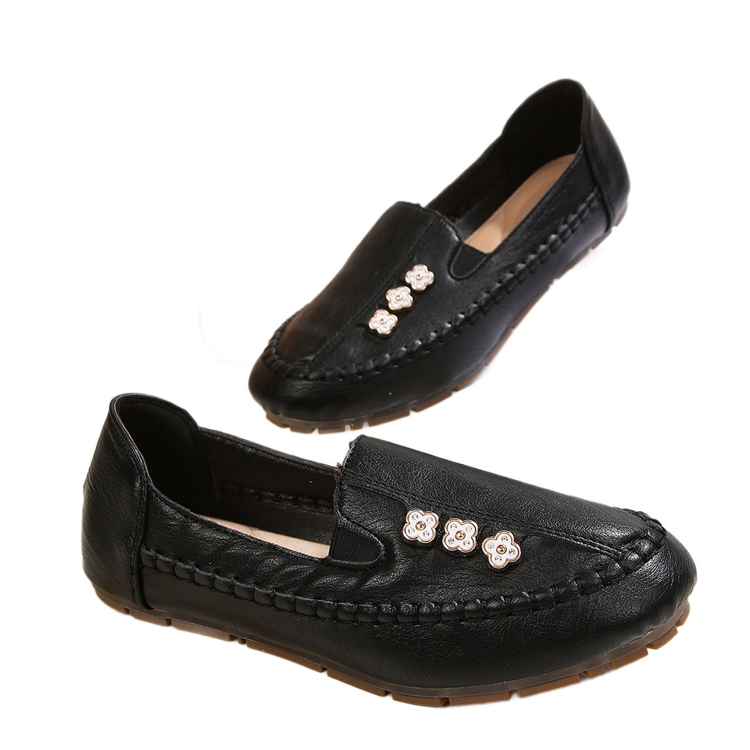 Damen Mokassin-Schuhe mit modischer Blütenapplikation R&B