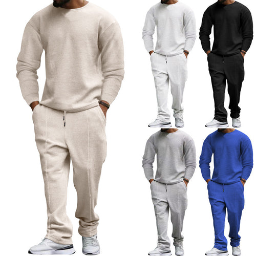 Herren lässiges Sweatshirt und Jogginghose Set mit strukturiertem Stoff R&B