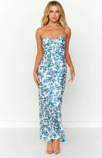 Damen Langärmliges Maxikleid mit floralen Akzenten R&B