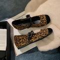 Damen Ballerina mit elegantem Leopardenmuster und modischem Schnallenverschluss