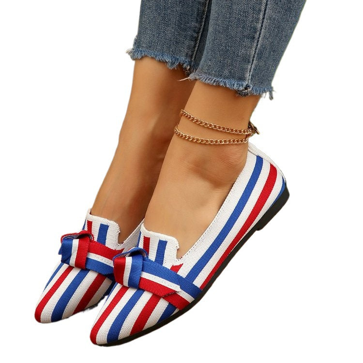 Damen Stilvolle und komfortable Ballerinas mit großem Schleifendetail R&B
