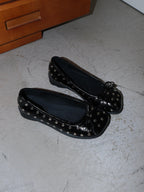 Damen elegante Ballerinas mit modischem Nieten-Detail R&B