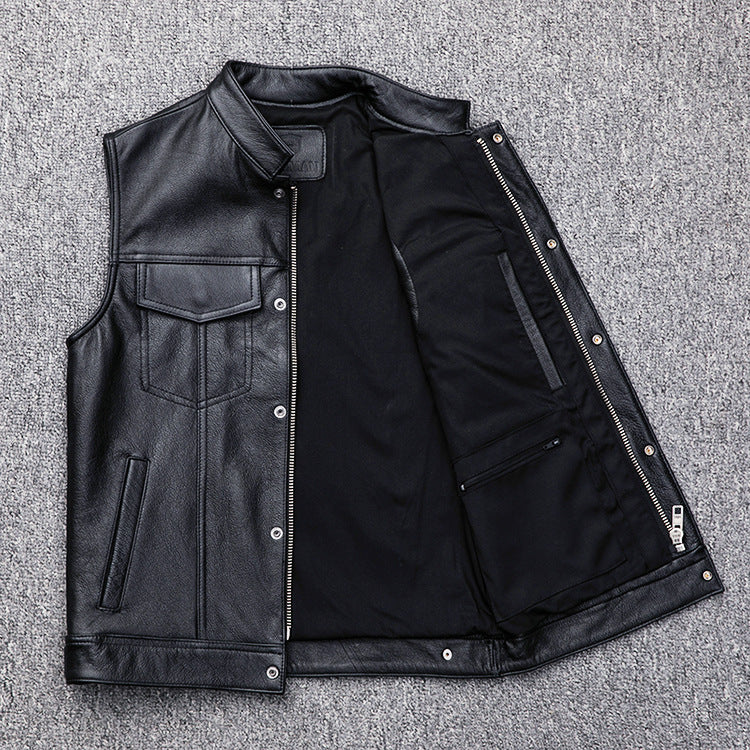 Herren elegante weste mit praktischen Taschen und Stehkragen R&B