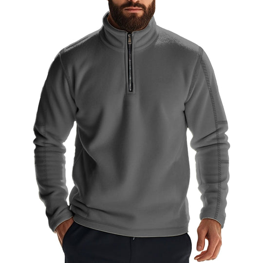 Herren Fleece-Pullover mit halbem Reißverschluss und atmungsaktiven Eigenschaften R&B