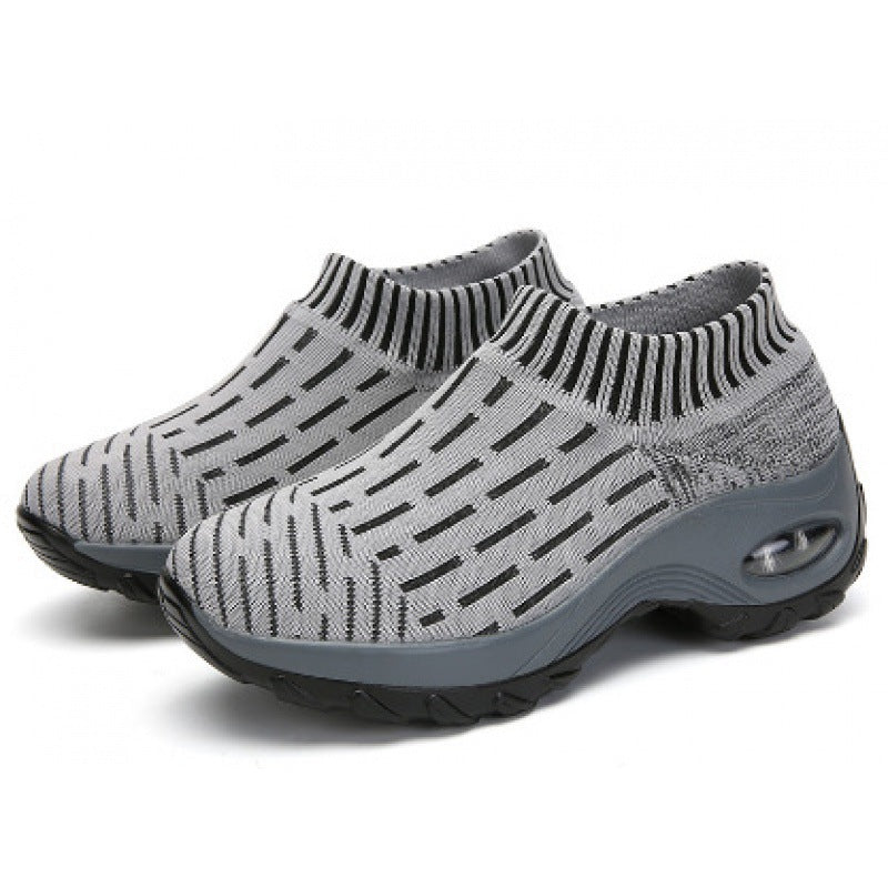 Damen Slip-On Sneakers mit atmungsaktiver Strick-Oberfläche und stoßdämpfendem Fußbett R&B