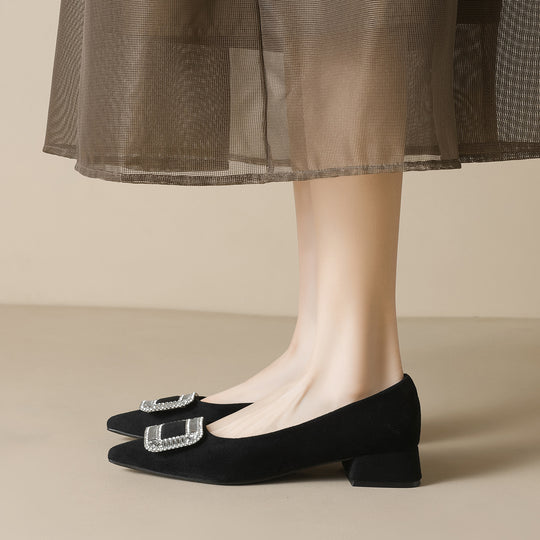 Damen spitze Pumps mit funkelndem Schnallenakzent R&B