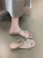 Damen Glamouröse Sandalen mit schimmernden Riemen und komfortabler Sohle R&B