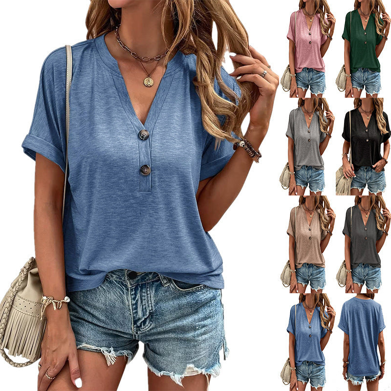 Damen lässiges Kurzarmshirt R&B