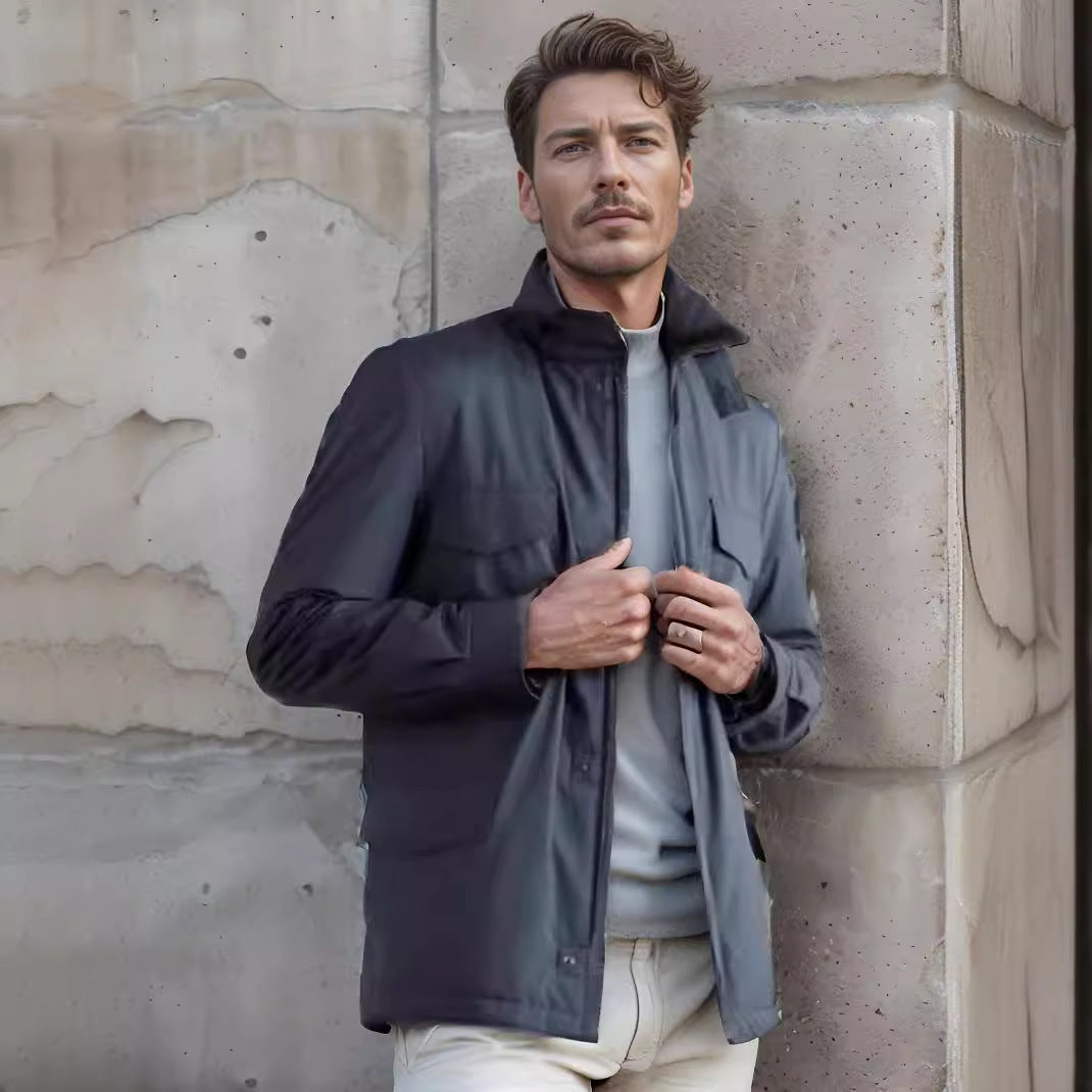 Herren funktionale Freizeitjacke im modernen Design mit praktischen Taschen R&B