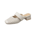 Damen Mules mit modischem Lochdesign und bequemem Blockabsatz
