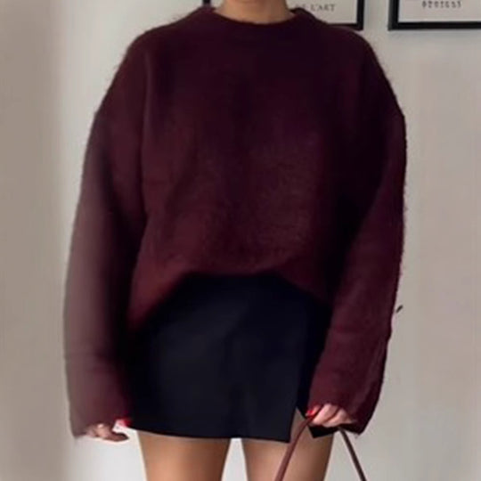 Damen Oversized Pullover mit weichem Mohair-Mix R&B