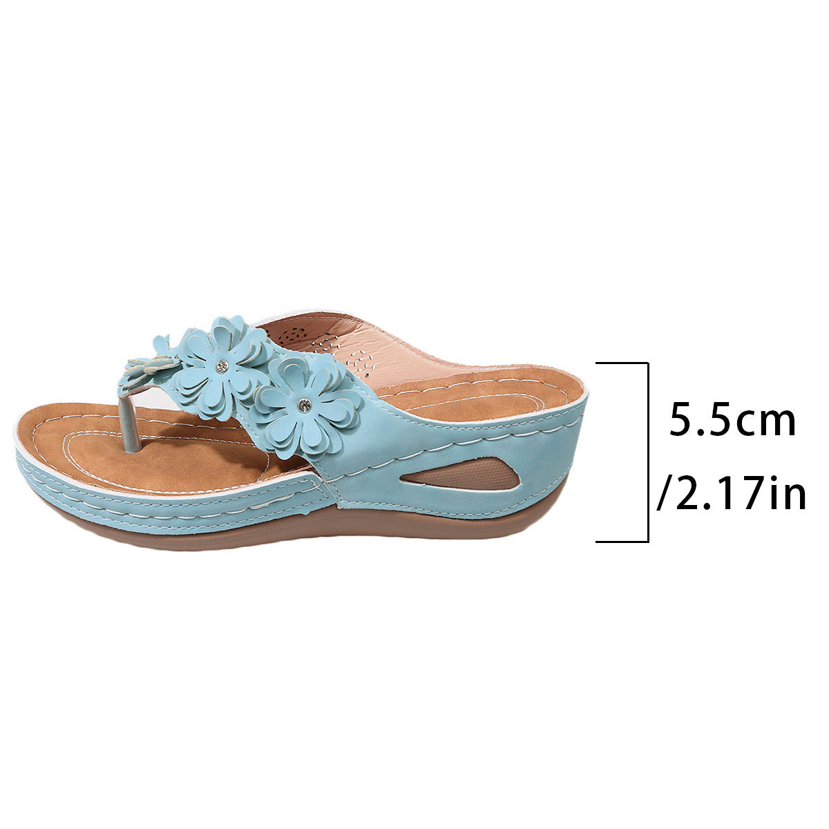 Damen Zierende Zehentrenner Sandalen mit floralem Design R&B