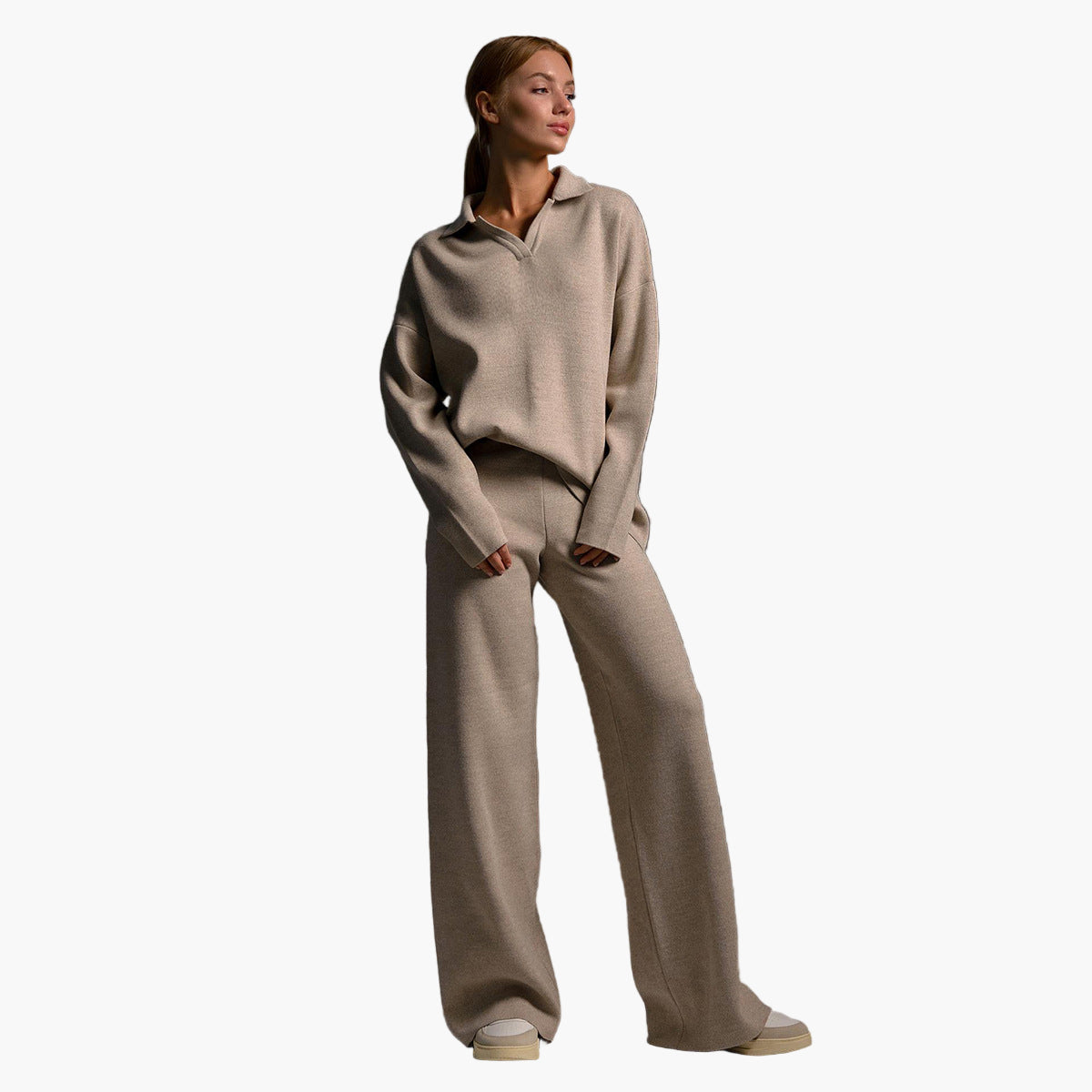 R&B | Loungewear Set - Oversized Pullover mit Kragen und Weiten Hosen - Perfekt für Zuhause & Freizeit