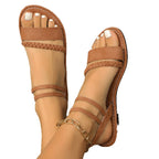 Damen geflochtene Riemchen-Sandalen mit komfortabler Fußbettung R&B