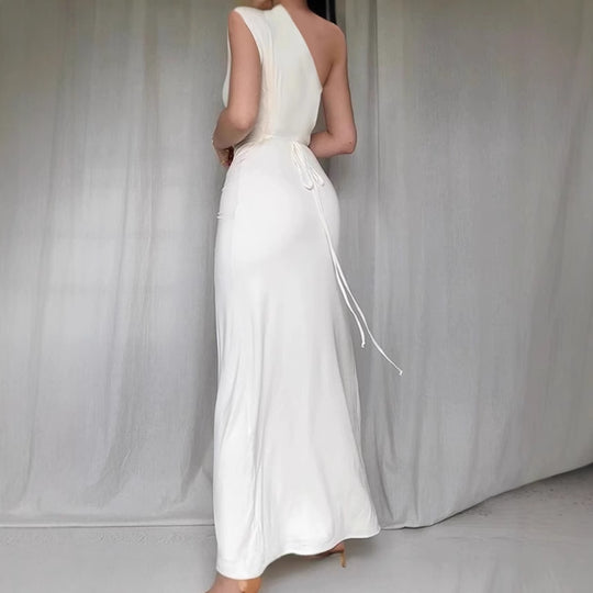 Damen Elegantes Wickelmaxikleid mit asymmetrischem Schnitt und figurformendem Design R&B