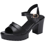 Damen Modische Plateau-Sandaletten mit robustem Profil und elegantem Riemen R&B