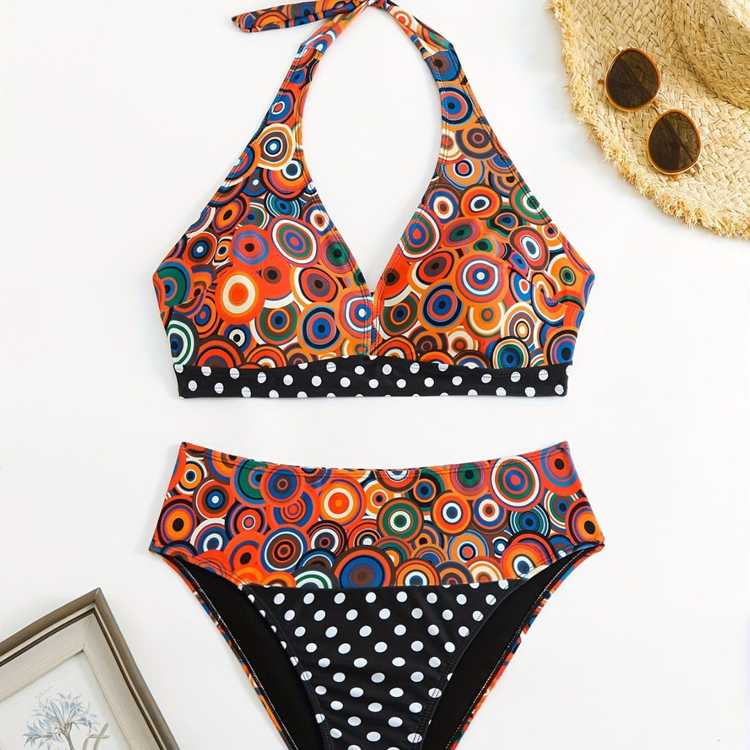 Damen Triangel-Bikini mit modischem Punkten-Design R&B