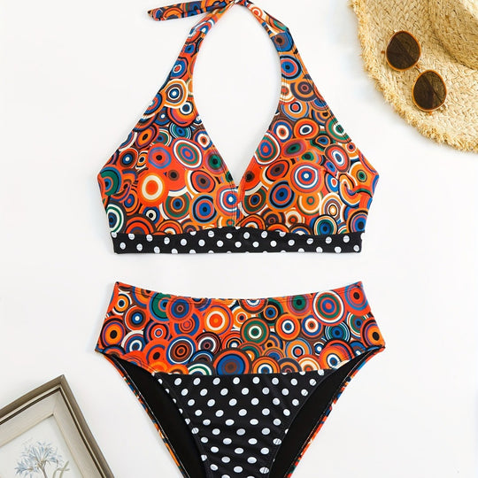 Damen Triangel-Bikini mit modischem Punkten-Design R&B