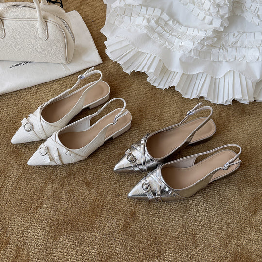Damen Elegante Slingback-Pumps mit modischem Riemen und spitz zulaufendem Design R&B