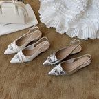 Damen elegante Slingback-Pumps mit modischem Spitzen-Design und dekorativem Riemen R&B