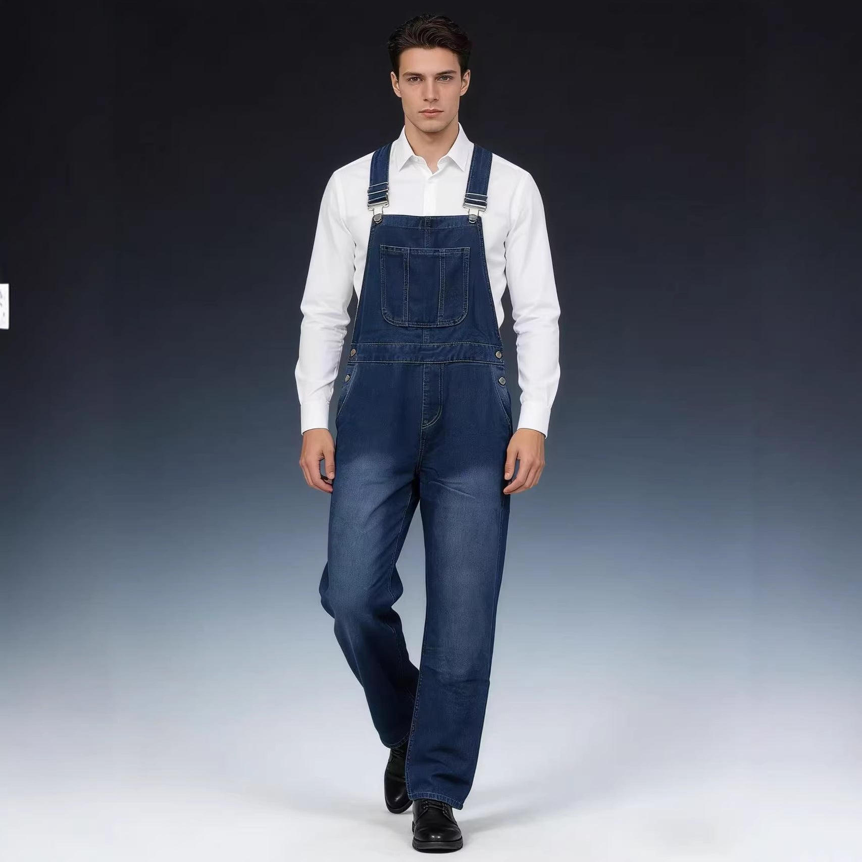 Herren Latzhose Jeans mit weitem Schnitt
