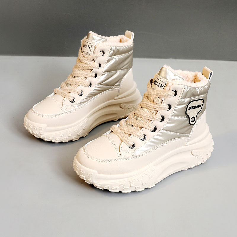 Damen Winterliche High-Top Sneaker mit kuscheligem Innenfutter und robustem Sohlenprofil R&B