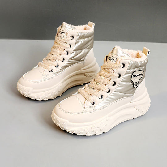 Damen Winterliche High-Top Sneaker mit kuscheligem Innenfutter und robustem Sohlenprofil R&B